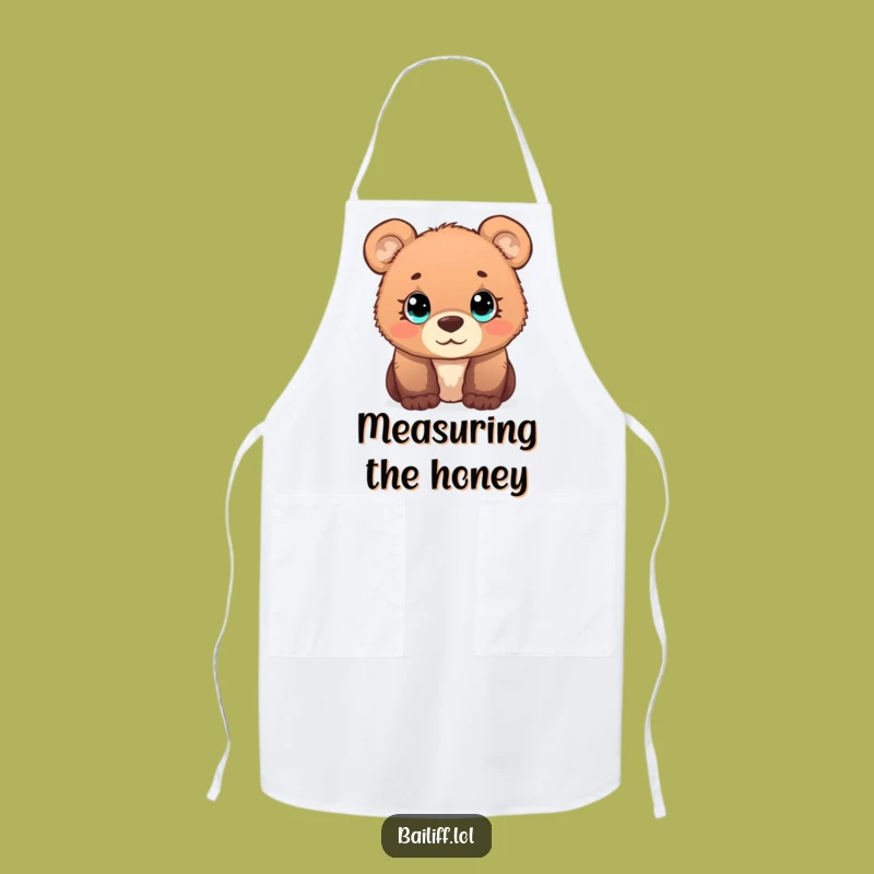 Funny Bear Cub Chef Apron: Curious Cub Kitchen Wear, Ideal Funny Gift for Home Cooks