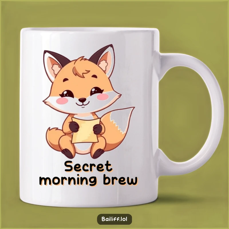 Funny Fox Scroll Mug: Playful Grin & Document Holder, Perfect Funny Gift for Clever Minds