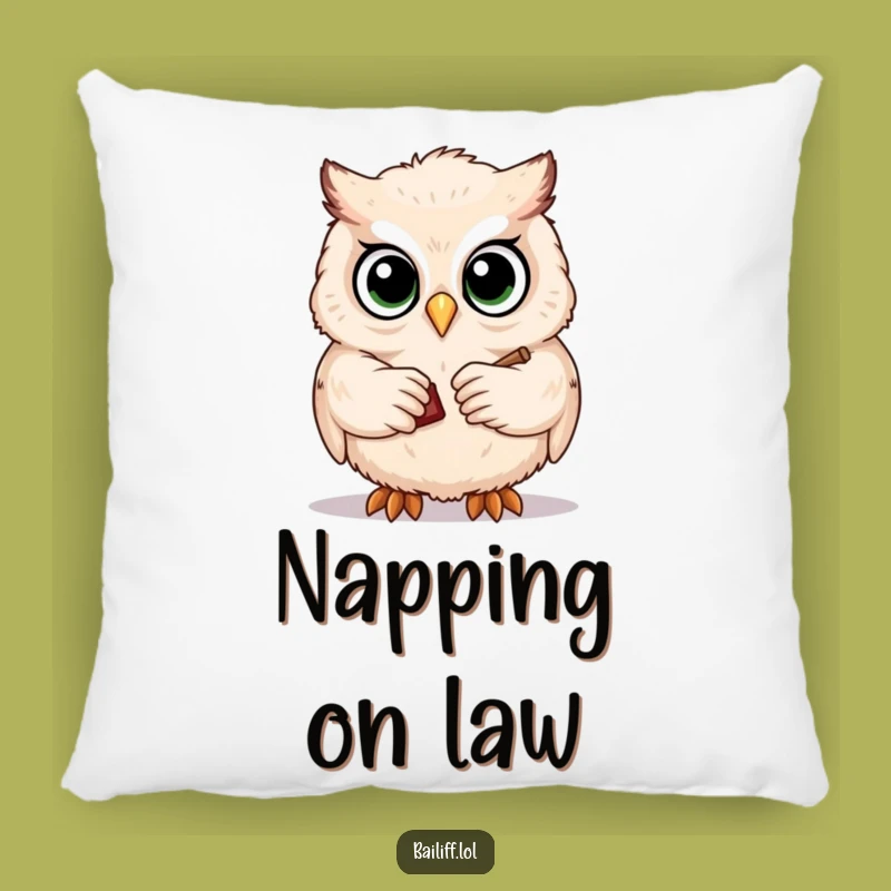 Funny Owl Judge Pillow - Cozy Comfort with Legal Authority