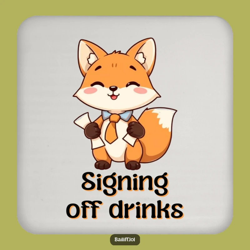 Funny Fox Lawyer Coaster - Protect Surfaces with Foxy Charm