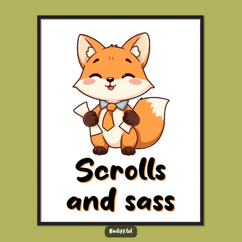 Funny Fox Lawyer Poster - Clever Wall Art for Professionals