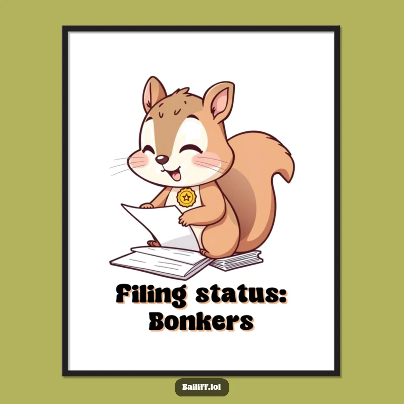 Funny Giggling Squirrel Poster - Hilarious Office Decor for a Cheerful Vibe