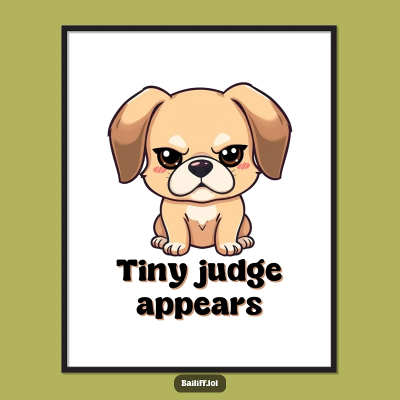 Funny Stern Dog Poster: Floppy-Eared Pup Wall Art, Great Funny Gift for Dog-Themed Decor