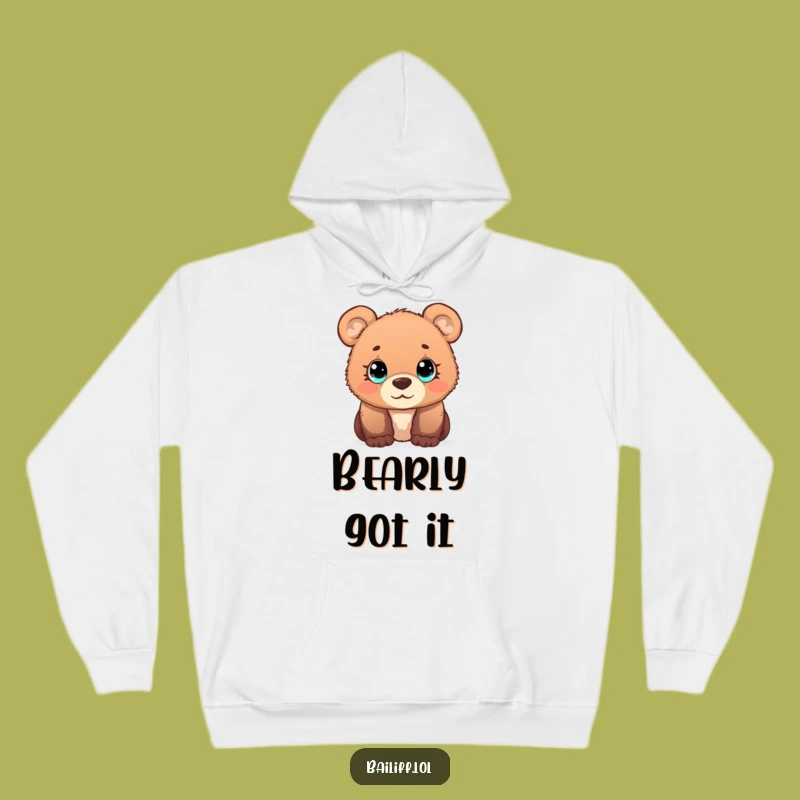 Funny Bear Cub Hoodie: Cozy Curious Observation Sweatshirt, Great Funny Gift for Comfort Seekers