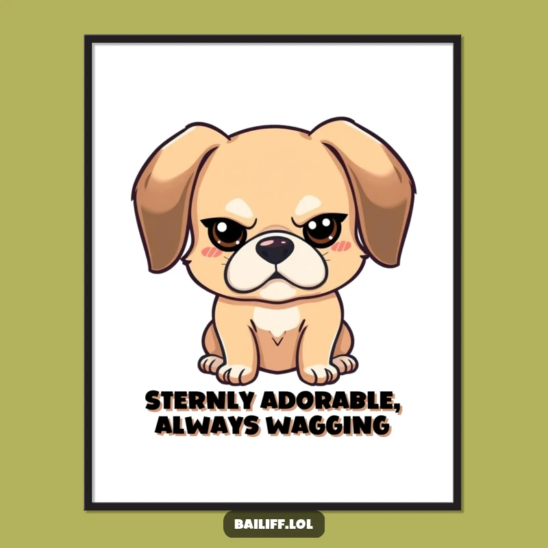 Free Printable Dog Wall Art: Funny Downloadable Decor with a Stern Expression