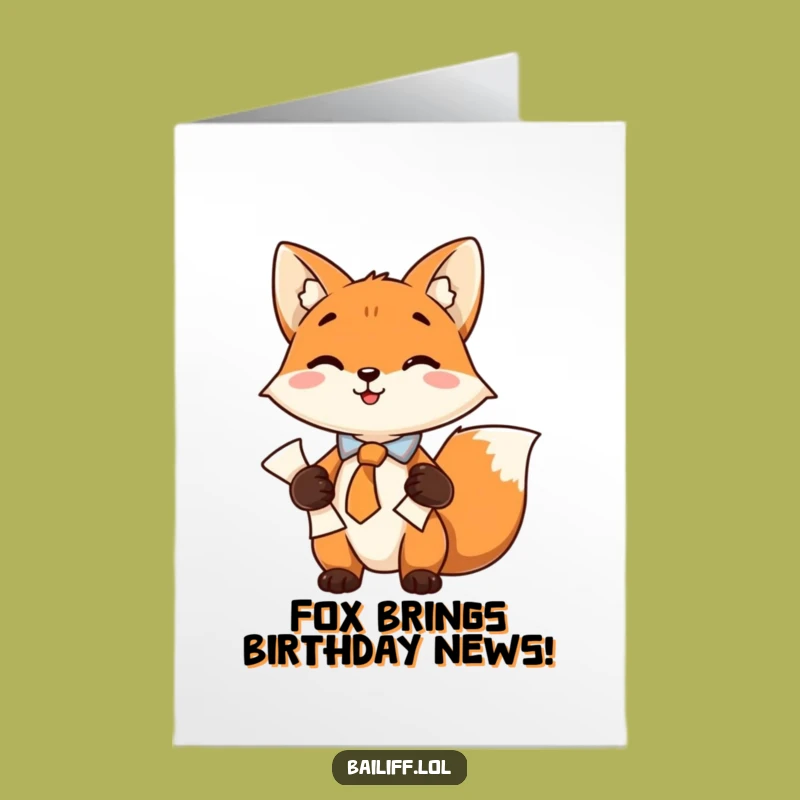 Free Printable Birthday Card: Fox Lawyer Birthday Plans Humorous Downloadable Gift