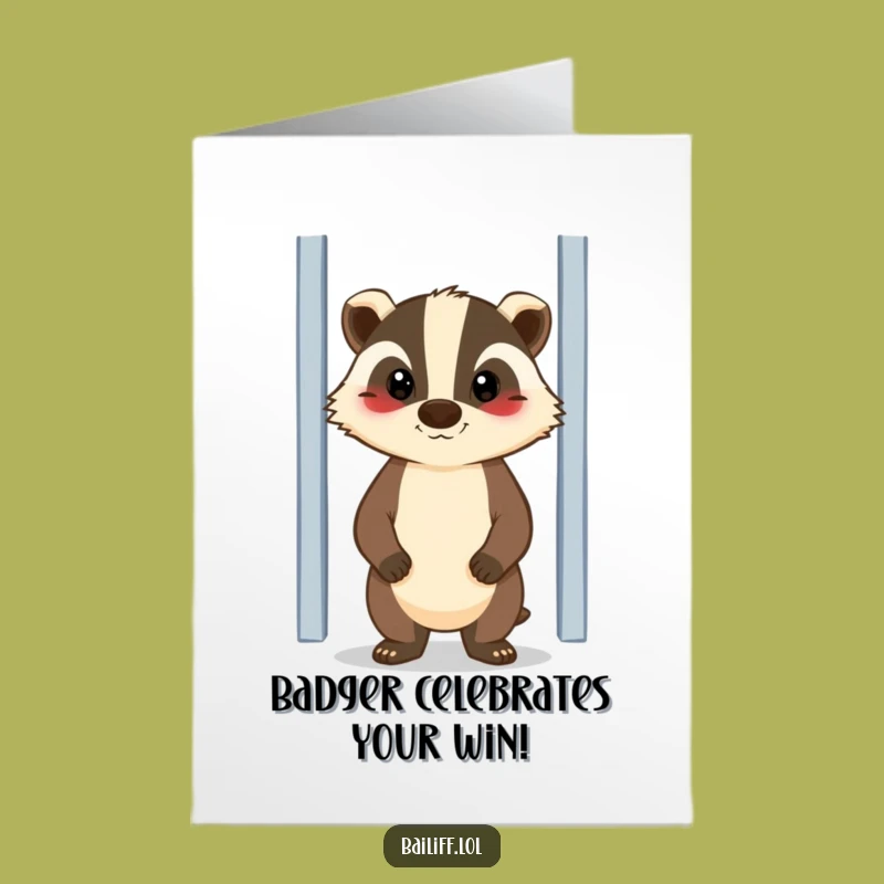 Free Printable Congrats Card: Badger Guard Success Humorous Downloadable Gift