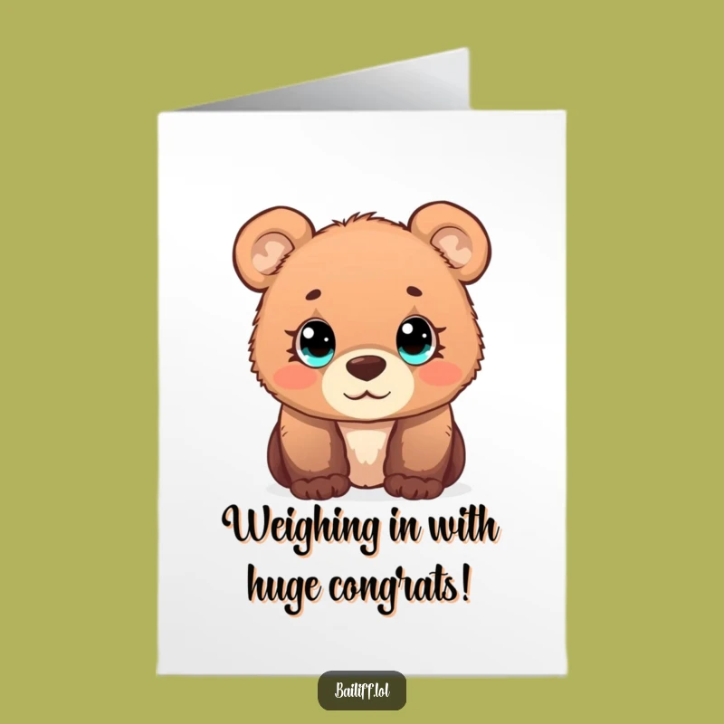 Free Printable Bear Cub Congratulations Card: Funny Downloadable Gift for Small Wins