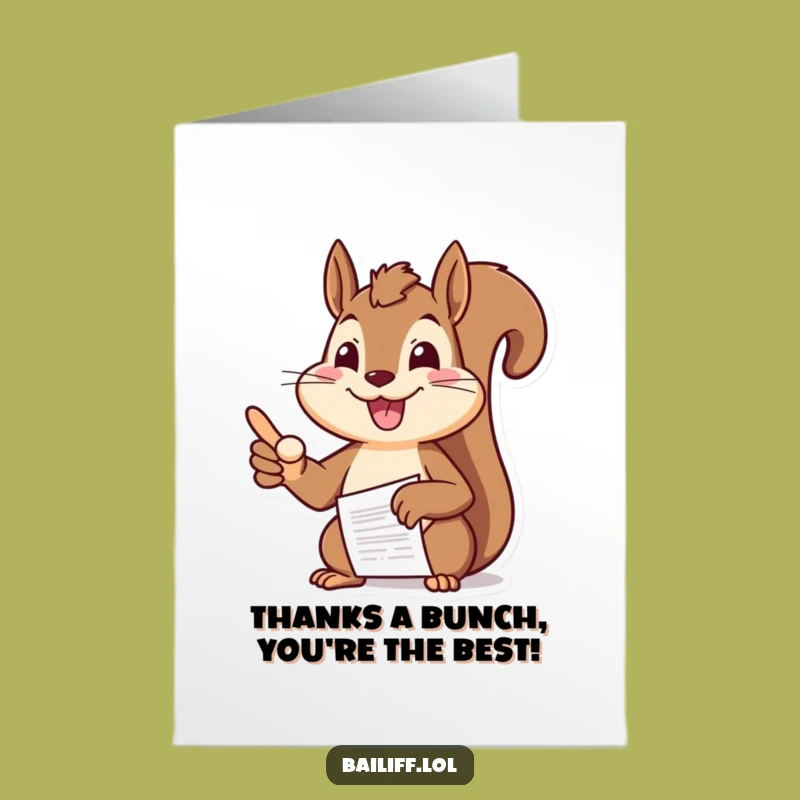 Free Printable Squirrel Thank You Card: Funny Downloadable Gift for Expressing Gratitude