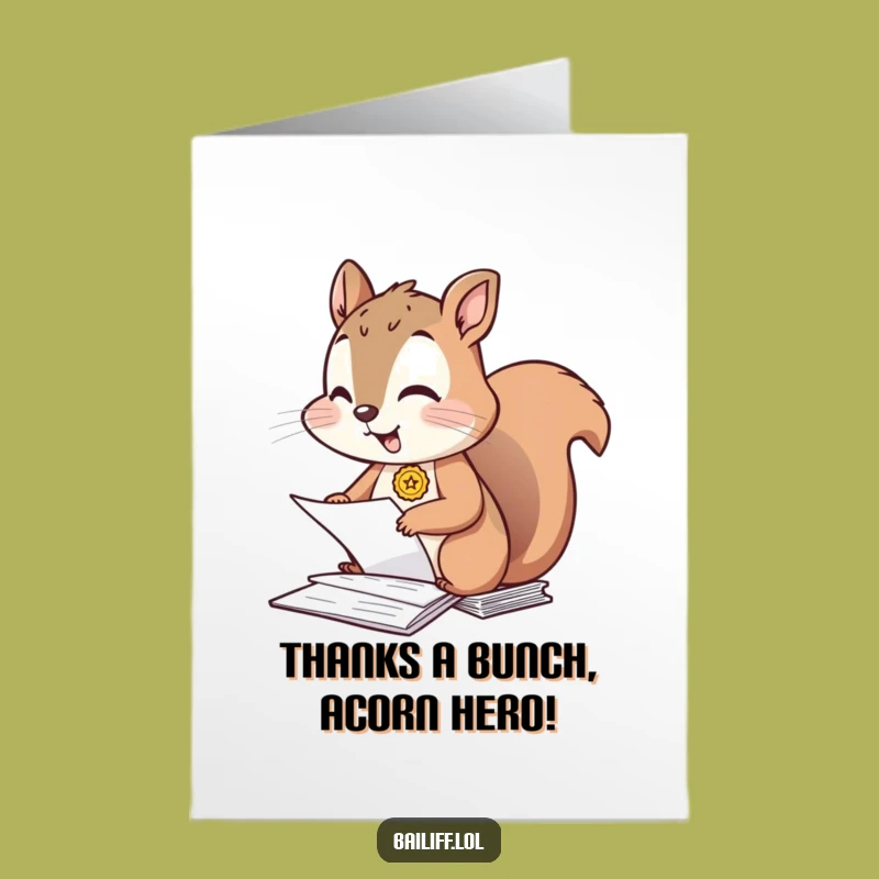 Free Printable Thank You Card: Giggling Squirrel's Organized Gratitude - Funny Downloadable Message