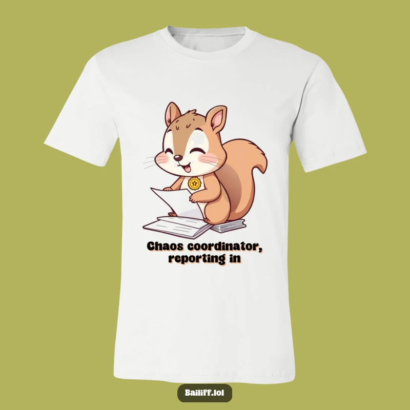 Funny Giggling Squirrel T-Shirt - Hilarious Office Worker Tee for a Laugh