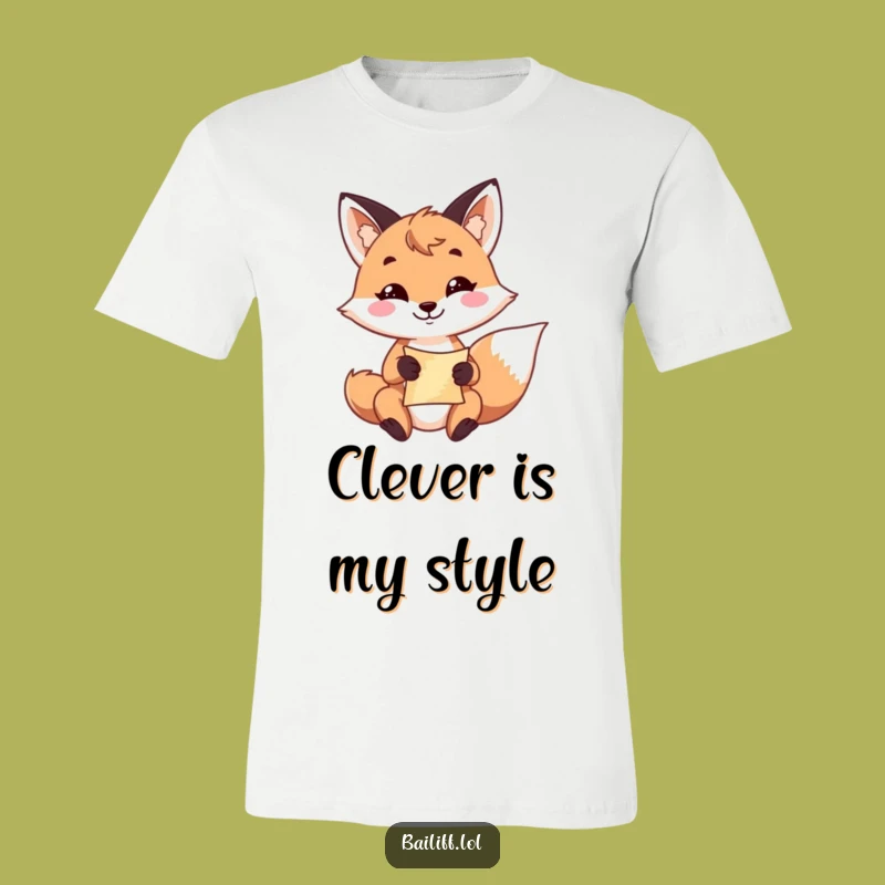 Funny Fox Scroll T-Shirt: Resolute Grin Tee, Ideal Funny Gift for Witty Individuals