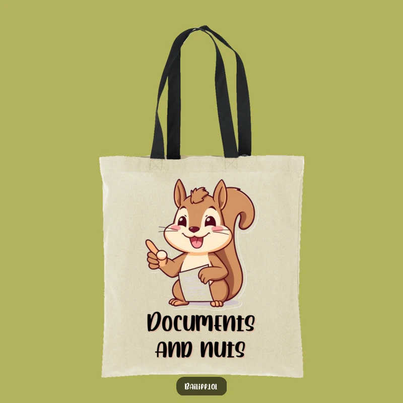 Funny Squirrel Document Tote Bag: Cheerful Boss Carry-All, Perfect Funny Gift for Organized Fun